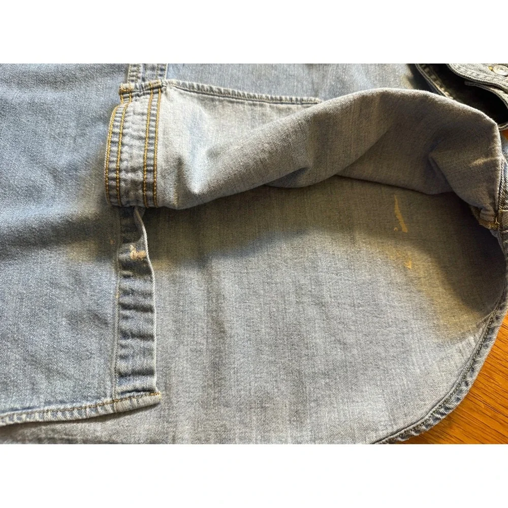 Levi Jeans Mens Large Light Wash Denim Long Sleeve Button Down Shirt RN107487